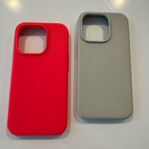 Bundle of iPhone cases! Silicone iPhone Case in neon pink and neutral beige